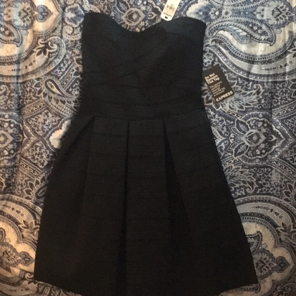 NWT Express black strapless dress